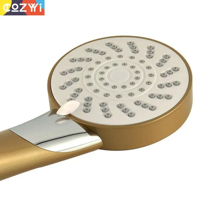 Ручная душевая головка ABS материал золотой модный стиль Большая Круглая Панель водосберегающая напорная душевая головка для ванной комнаты