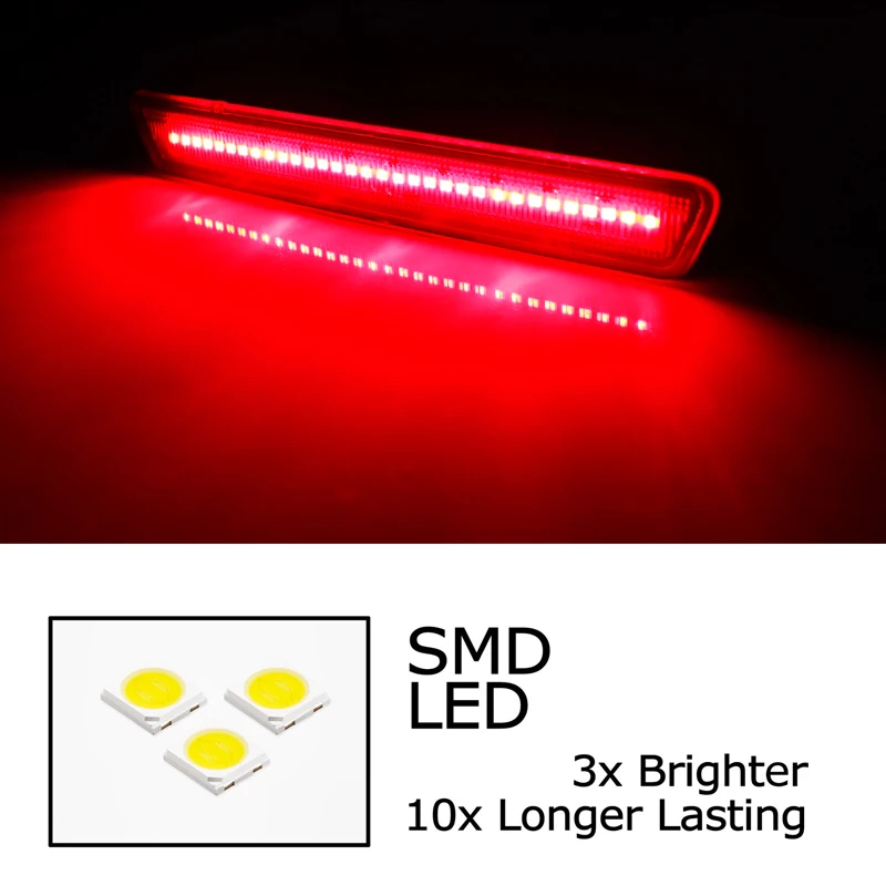 2Pcs Smoked Lens Waterproof Red Rear LED Side Fender Marker Lamp Parking Light F