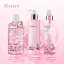 Kustie набор средств по уходу за телом гель для душа 220 мл+ лосьон для тела 240 мл+ спрей для тела 240 мл глубокое очищение увлажняющий отбеливающий набор для ухода за кожей