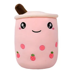 Jouet en Peluche Douce Bubble Tea Réaliste, Poupée Rembourrée, Thé au Lait, Boba Fruit, Tasse de Thé, Oreiller, Coussin, Jouets pour Enfant, Cadeau d'Anniversaire 