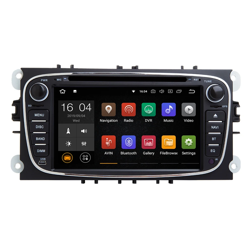 2 din Android 9 автомобильный радиоприемник мультимедиа для Ford Focus 2 3 mk2 Mondeo 4 Kuga Fiesta Transit подключение S-C MAXGPS навигационный блок