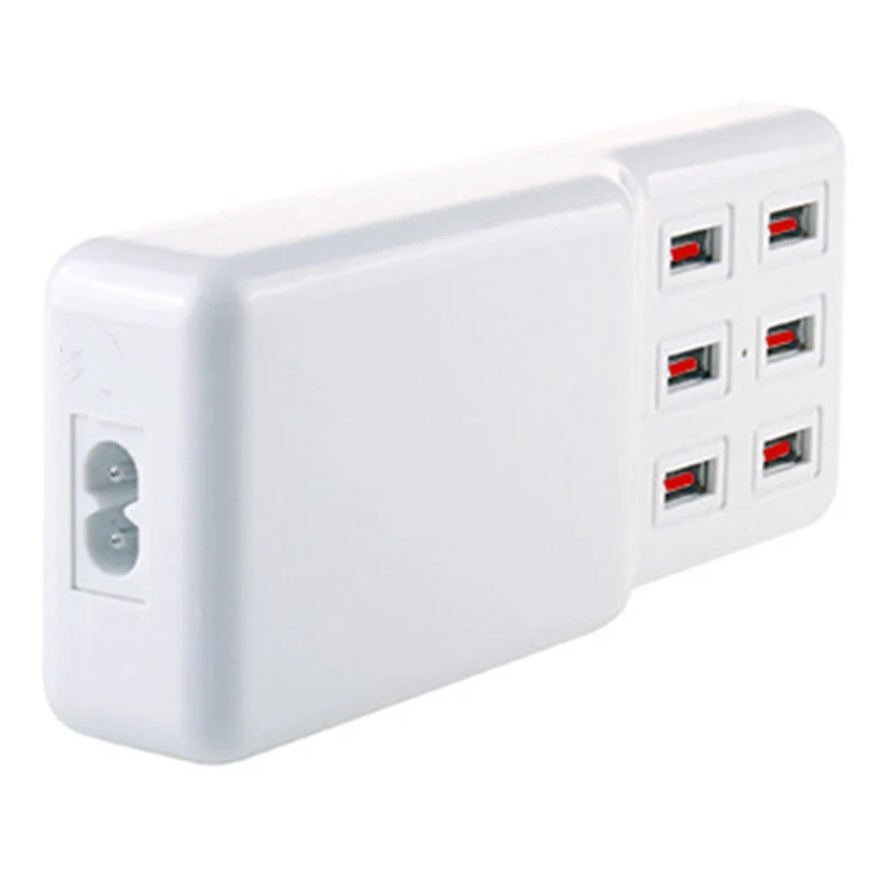 6 Usb 60 Вт порт зарядное устройство для мобильного телефона планшета 2 умная настенная розетка зарядка Расширение адаптер питания от сети, ЕС
