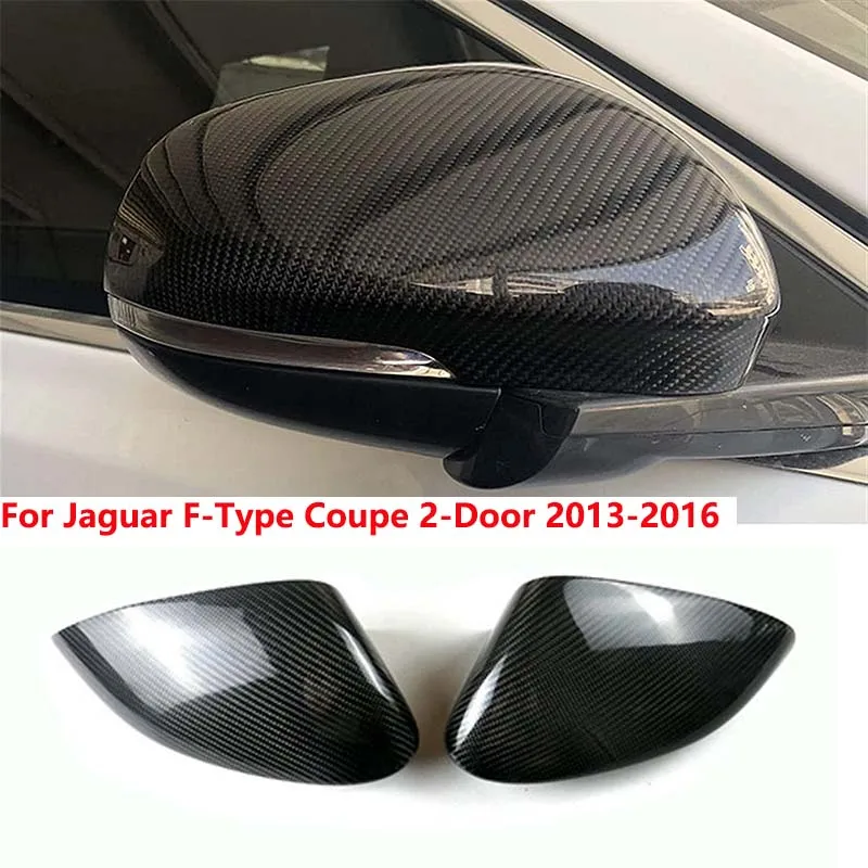 ForJaguarFTypeCoupe2DoorCarRearViewMirrorCoversRealCarbon