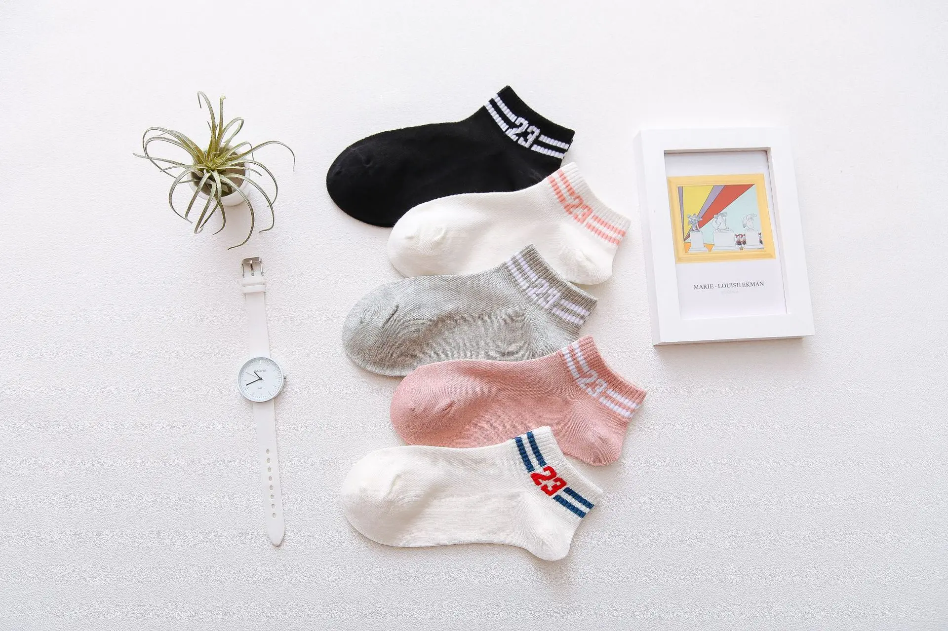Mesh tou qi wa Children Spring And Summer Thin Short WOMEN'S Socks Polyester Cotton Sports Trend No-show Socks Women's with Numb