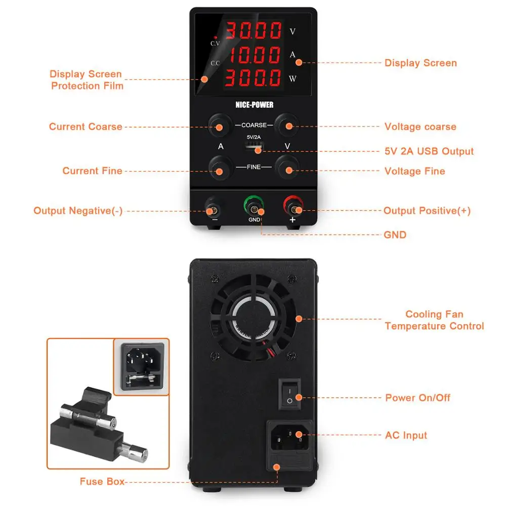 30V 10A Новый мини лаборатория Питание 60V 5A Напряжение регулятор Регулируемый