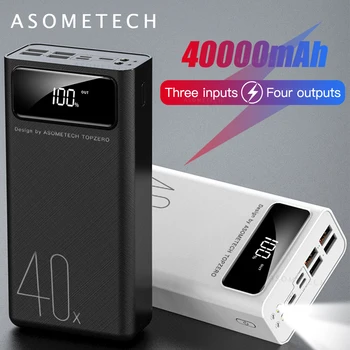 

Power Bank 40000mah 4 USB Portable Powerbank LED Digital Display External Battery Phone Charger For iPhone Huawei Xiaomi Samsung
