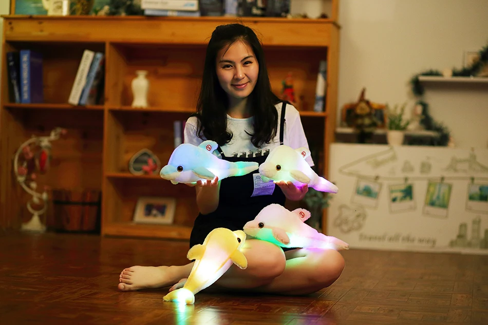 Luminous Pillow Soft Stuffed Plush Glowing Colorful Stars Cushion Led Light Gift For Kids Children Girls glow in the dark toy