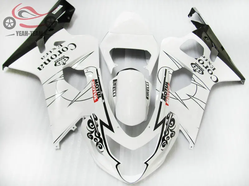 Бесплатная доставка китайский обтекатель для Suzuki 2004 2005 GSXR600 K4 04 05 GSXR 600 750 белый Corona