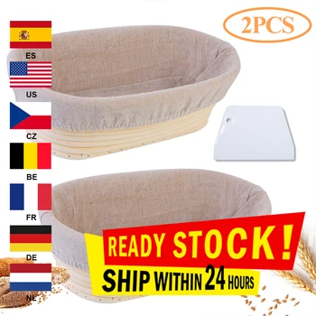 

Oval/Round Rattan Bread Proofing Basket With Cover Sourdough Proving Basket Bread Rising Baskets Bakery/ Hot Sale