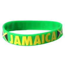 1PCS Rhinestone Crystal Hip Hop Jamaica Flag Beads European Bracelet #22680