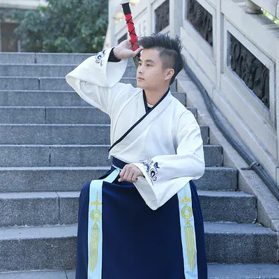 Улучшенный Hanfu старинный китайский костюм Стиль длинная юбка вышивка ретро платье ежедневно Tang Qing Женская одежда для косплея DL4142