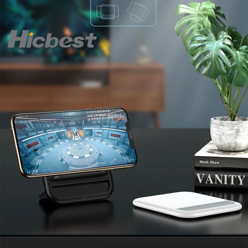 

Foldable 10W Wireless Induction Charger Pad for iPhone Wireless Charging Stand for iPhone 11 XS Max 8 X XR Samsung S8 S9 S10 Mi9