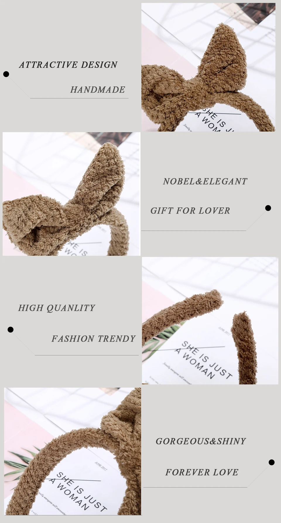 AWAYTR Women Headband Velvet Large Bow Wide Hair Hoop Hair Accessories Knot Head Band Girl Rabbit Ear Hairband Autumn Winter