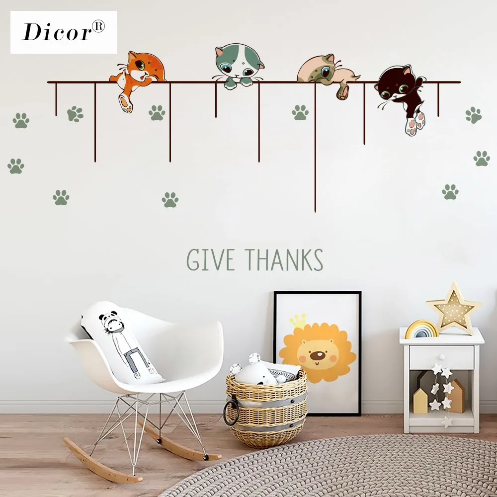 Cute Cartoon Cat Wall Sticker Photo Album Hanging Creative Room Decoration Wall Decor Stickers Animal Kids Room Decoration Wall Stickers Aliexpress