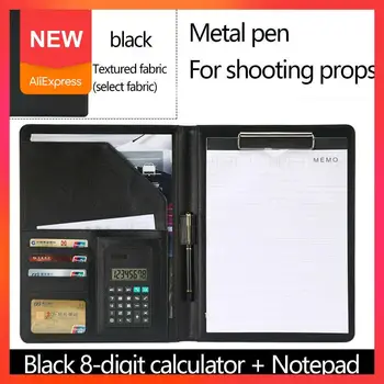 

A4 Multifunctional Pu Leather Folder Business Document Briefcase Box Note Storage Pad Document With Storage Protective Case X4K3