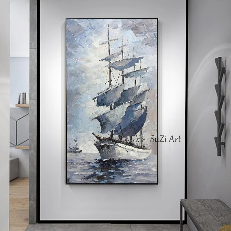 

Роскошная подвесная картина из чистой россветильник ручной работы для Северной Европы, декоративная картина для парусника, крыльца, большая роспись ручной работы