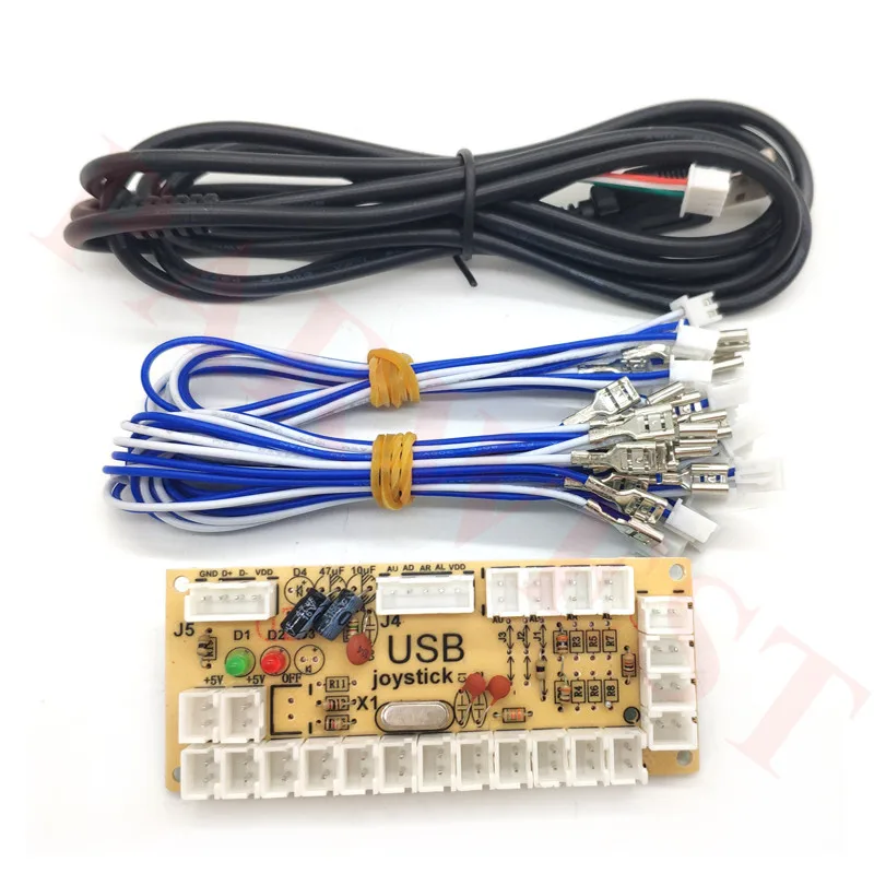 Аркадный джойстик DIY Kit Нулевая задержка аркадный Набор DIY 2 игрока клавиатура USB кодер к ПК аркадный джойстик+ хромированные светодиодные кнопки