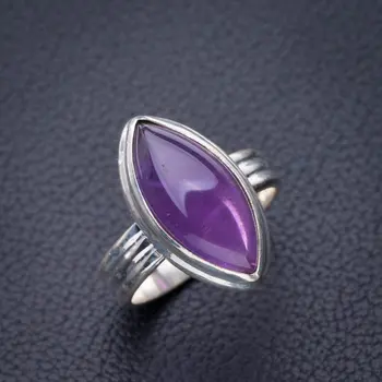 

StarGems Natural Amethyst Handmade 925 Sterling Silver Ring 6.75 D8419