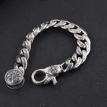 Мужской браслет из чистого серебра 925 пробы vajra Om Mani Padme Hum A4332