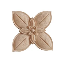 

4pcs 15x15cm Furniture Cabinet Door Bedside Table Wooden Circles Flower Solid Wood Flower Heads