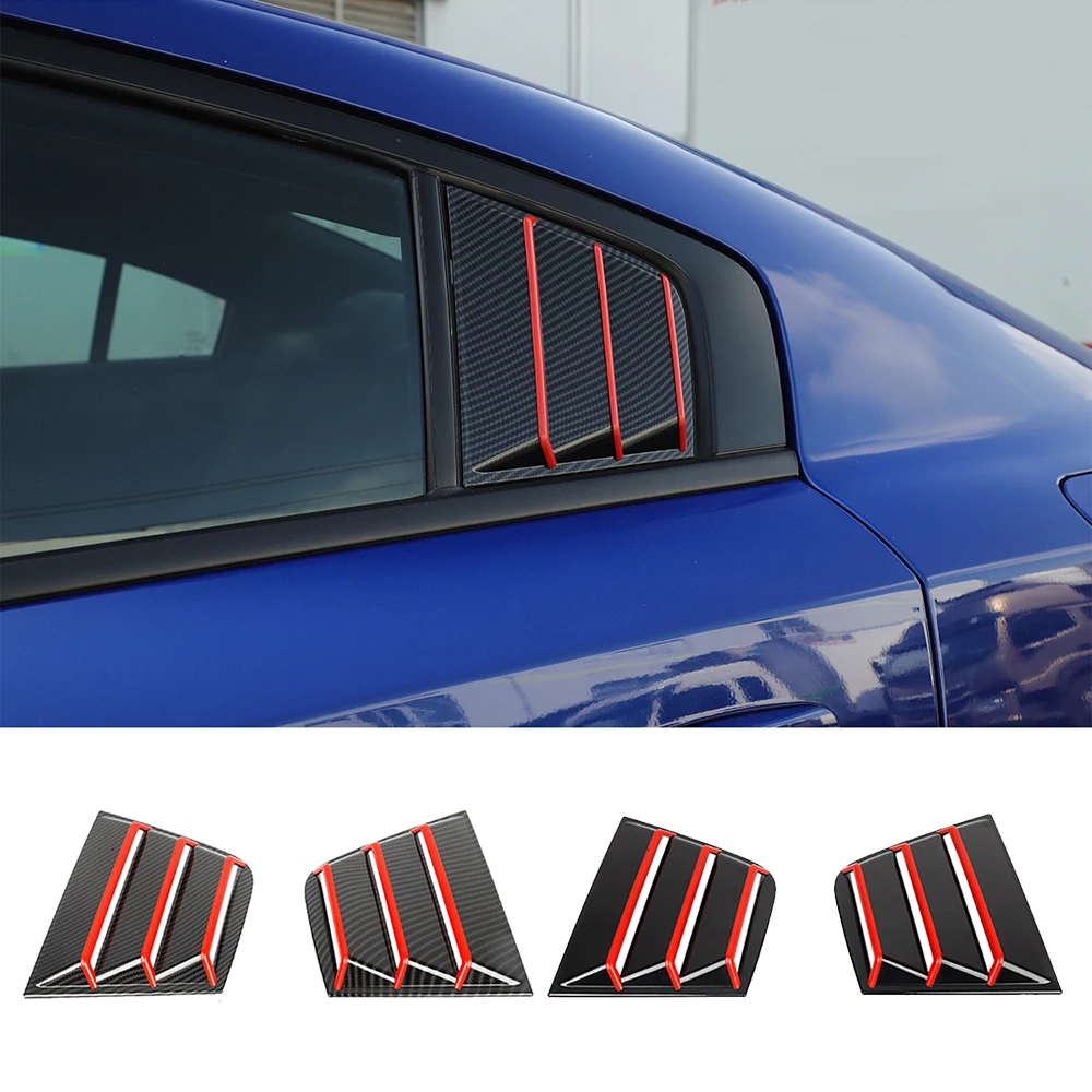 

Rear Side Window Louvers Air Vent Scoop Shades Decorative Cover Trim Fit for Dodge Charger 2015-2021 ABS Accessories