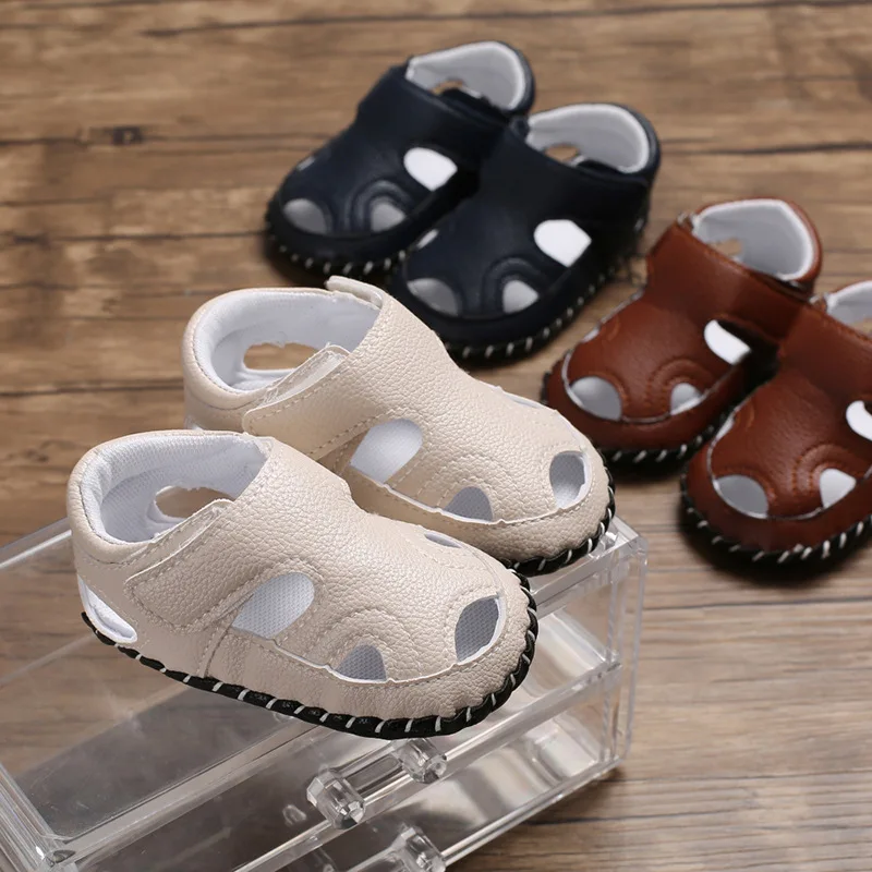 

Summer Baby Boy Girls Kids First Walkers Hollow Out Breathable Soft Rubber PU Leather Shoes