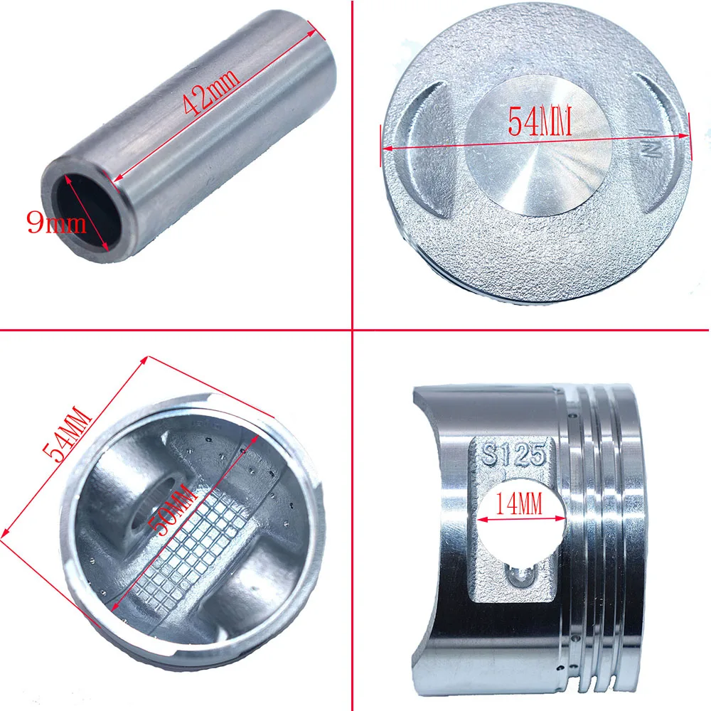 54mm Piston Kit Engine Parts Piston Ring Pin Circlip for Lifan 138 LF Dirt Pit Bike Motorcycle - Image 2