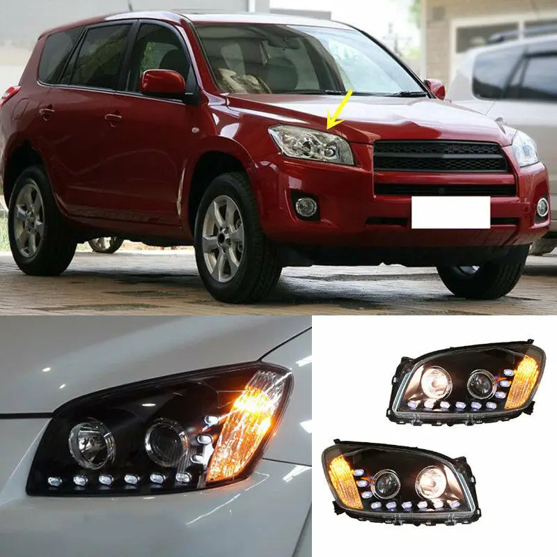 Для Toyota RAV-4 2009 2010 2011 2012 фара HID Angle Halo объектив высокий + окунутый концентратор