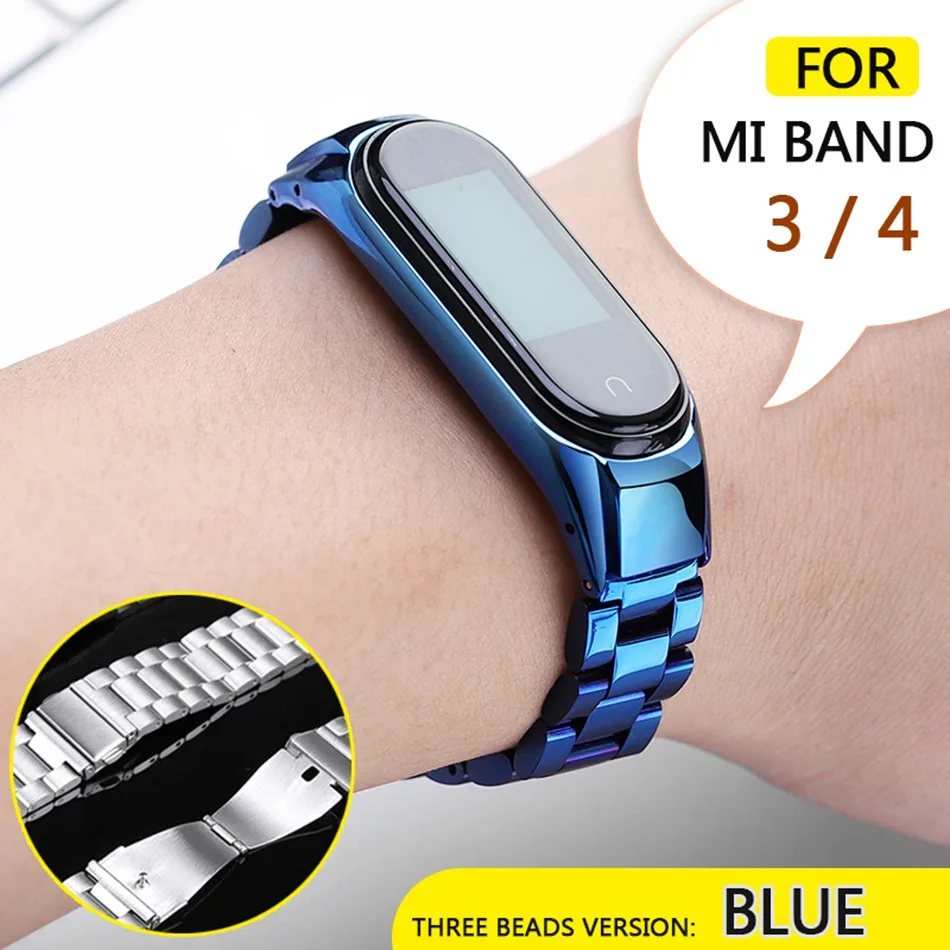 019F Протектор/браслет mi band 3 4 ремешок для Xiaomi mi band 4 3 ремешок/браслет для mi Band 4 3 ремешок металлические ремни из нержавеющей стали - Цвет: 019F