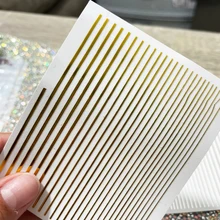 

1Pcs Nail Strip Sticker Sliver/Black/White Ultra Thin Self-Adhesive Decals 3D DIY Lines Metal Effect Shinny Nails Art Sticker N1