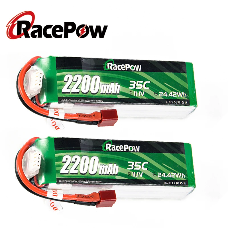 Литий-полимерный аккумулятор RacePow 2200 мАч 3S 11 1 В 35C с разъемом T Deans для