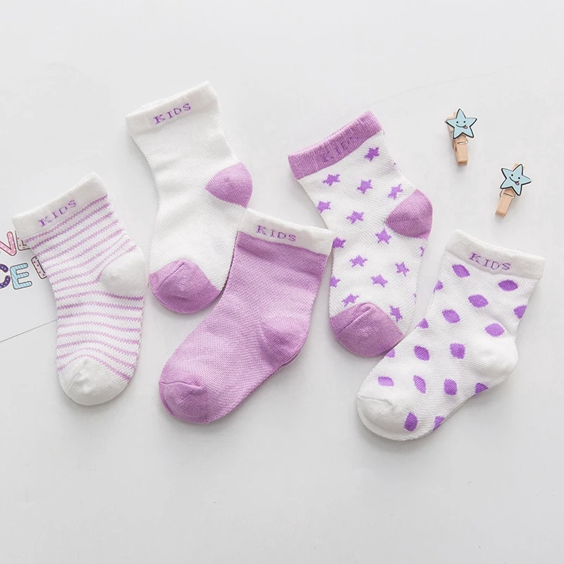 5 Pcs/Pairs для маленьких мальчиков и девочек хлопковые носки с мультипликационным