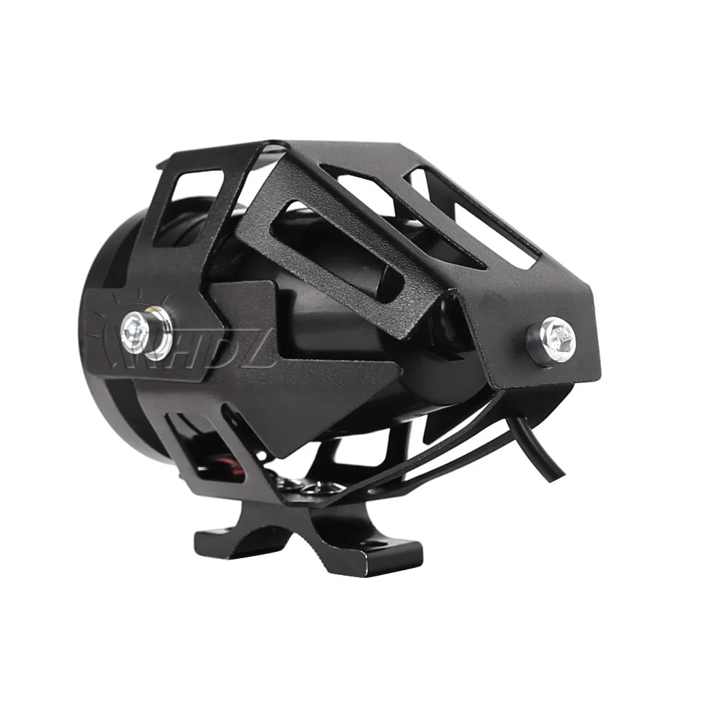 2pcs Motorcycle LED Headlight Fog Light with 1pc switch as gift for U7 125W 3000LM Devil Angel Eye DRL Moto Spot light (9)