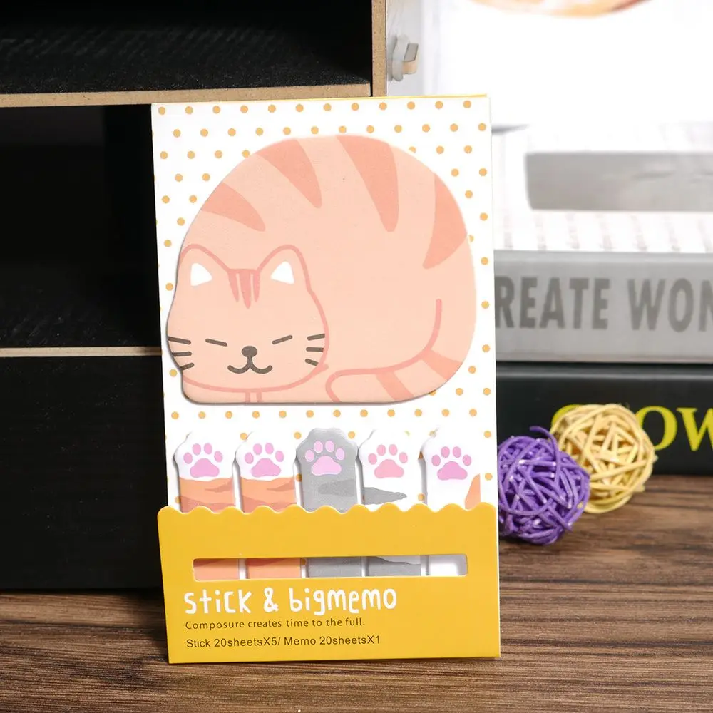 cat Животное кошка панда милый каваи липкий блокнот для заметок школьные офисные принадлежности планировщик наклейки бумага Korean корейские канцелярские принадлежности - Цвет: cat
