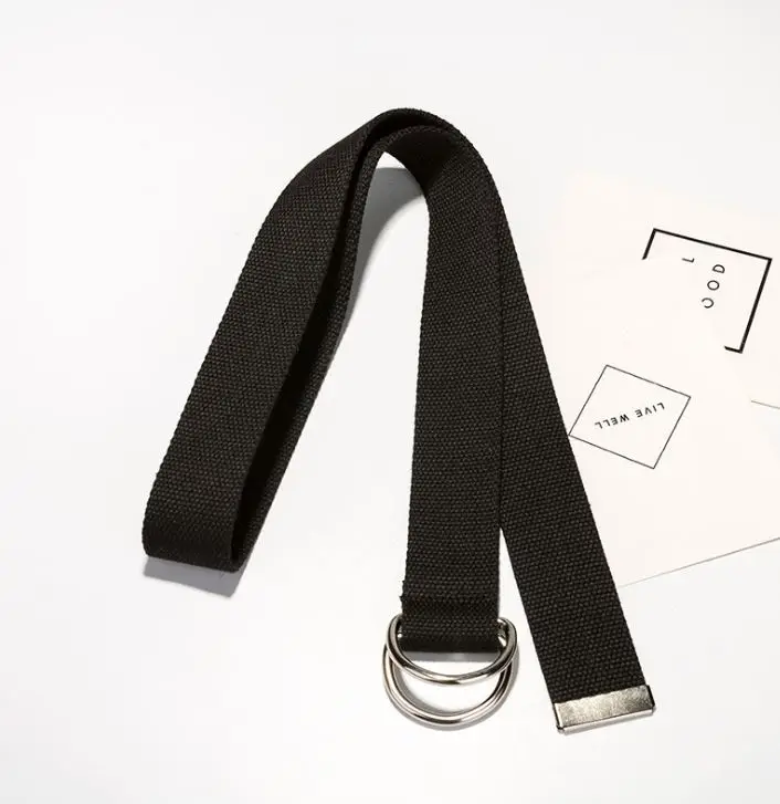 Ceinture женский пояс Harajuku ремень холщовый мужской и женский ремень для студентов M191 - Цвет: Черный