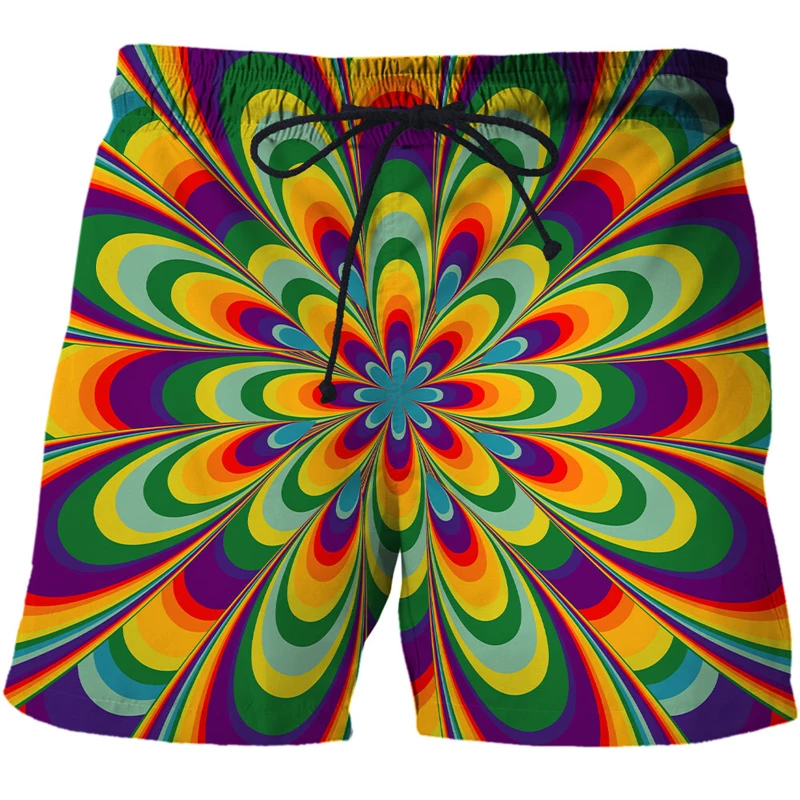 Calções de Praia Roupa de Banho Verão Moda Curto Geométrico Abstrato Impressão Padrão Board Shorts Vertigo Homem 3d 28 Calções de praia verão moda 3d curto