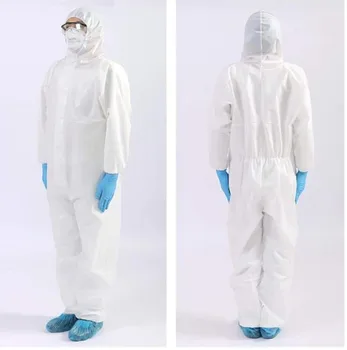 

Anti-Virus Clothes White Coverall Hazmat Suit Protection Protective Disposable Adult Clothing