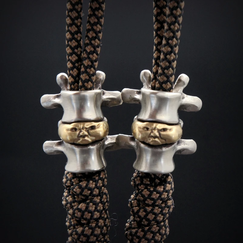 

EDC Tibetan Silver Brass Knife Beads A Pendant Paracord Outdoor DIY Decorations Tibetan Silver Brass Camping Gear EDC Tools