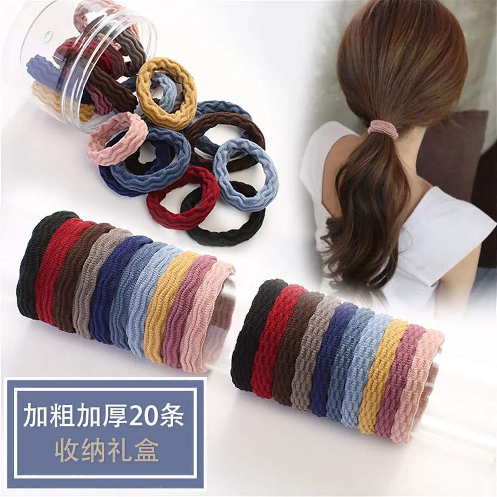 20Pcs/Lot New High Elastic Basic Rubber Bands Simple Hairband Girls Headwear Solid Color Headband Fashion Women Hair Accessories Hairclip