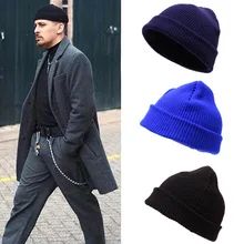 Корейская шапка бини мужская вязаная шерстяная с манжетами короткая Дыня Skully Женская однотонная бейсболка мешковатая хип-хоп хипстерская Лыжная бейсболка s