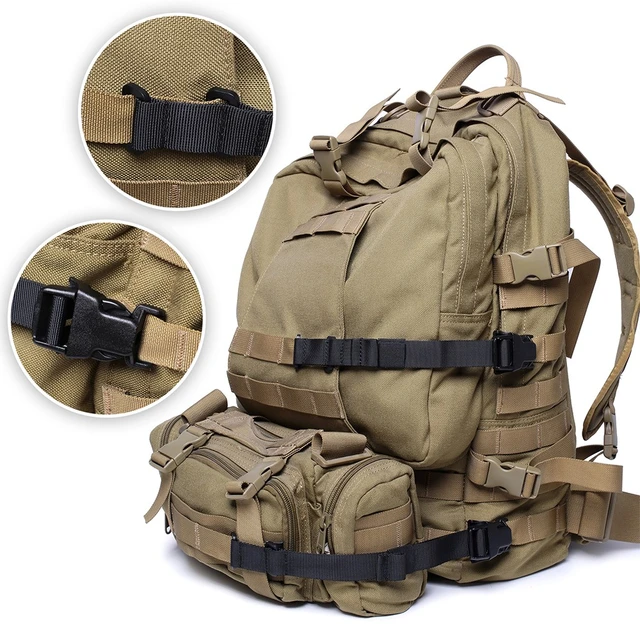 Tactical Molle Straps with Buckle Clips, Backpack Accessory, Adjustable  Luggage Packing Straps, Gear, 4Pcs Set