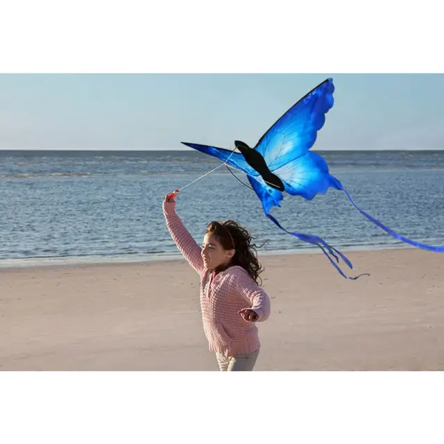 So Beautiful Blue Butterfly Kite Outdoor Fun Kite With 30m Line Kids Toy Summer Sports 5