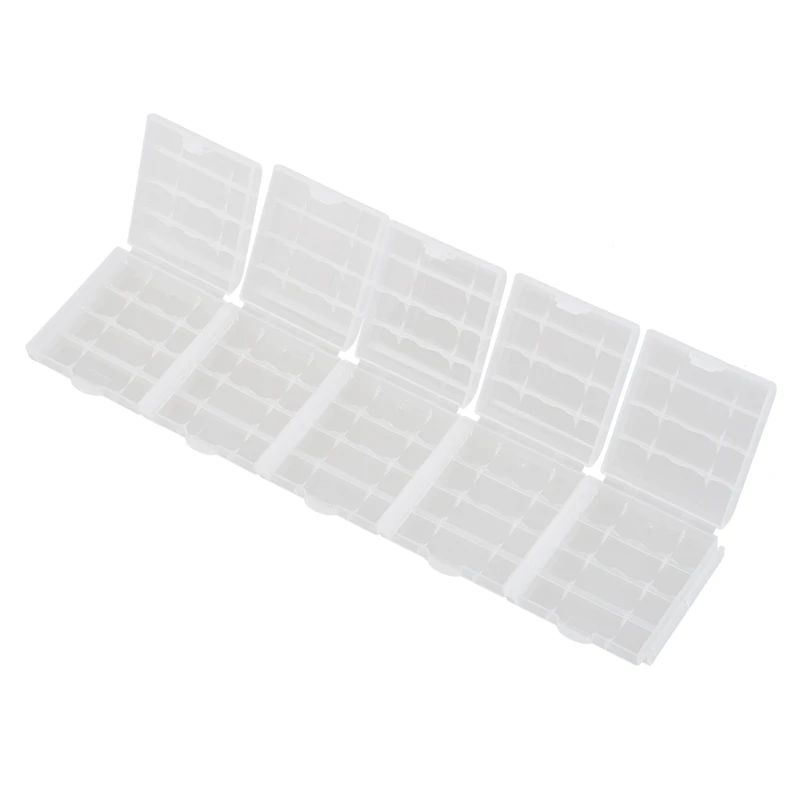 5x New Clear Plastic Battery Box Storage Case Cover Holder For AA AAA Batteries #8 5x New Clear Plastic Battery Box Storage Case Cover Holder For AA AAA Batteries #8