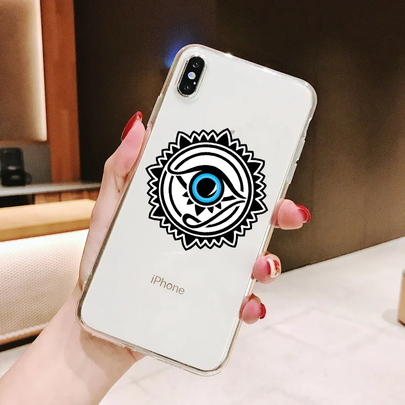 TPU Ультрамодный чехол с изображением голубого глаза дьявола и пера для IPhone X XS Max XR 7 8 6 6S Plus 5s SE, ультратонкие чехлы из ТПУ для телефона - Цвет: TPU