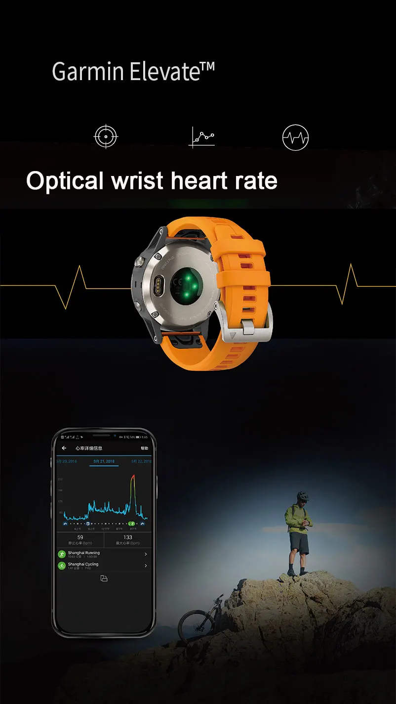 Garmin Fenix 5 Plus gps GOLF Smartwatch 100 м водонепроницаемый Дайвинг монитор сердечного ритма музыка Garmin Pay NFC смарт часы для мужчин