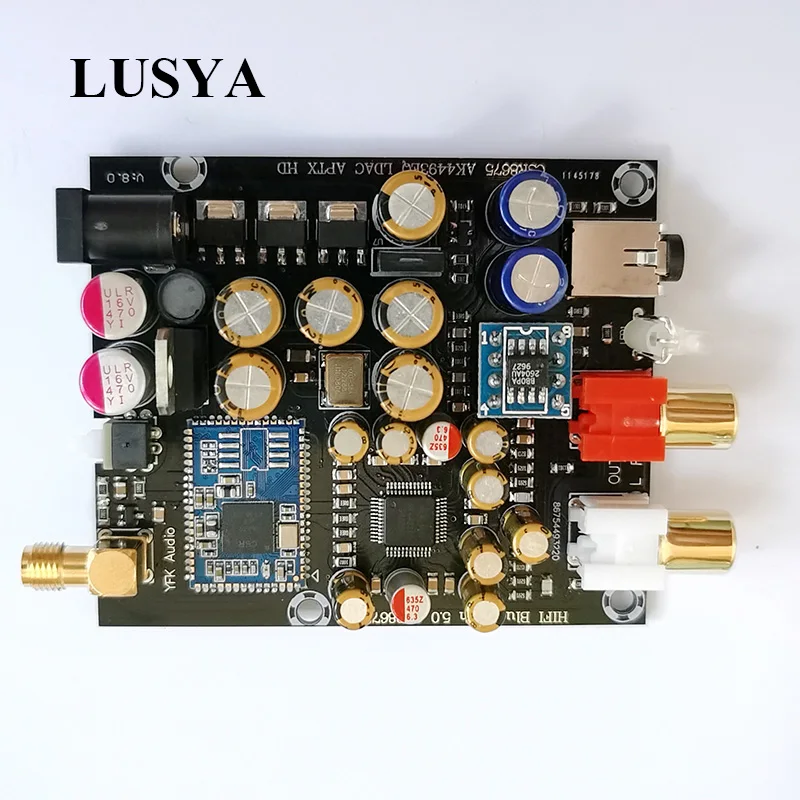 Плата беспроводного приемника Lusya LDAC Bluetooth 5 0 ЦАП PCM5102A/AK4493 Поддержка APTX HD 24 бит с