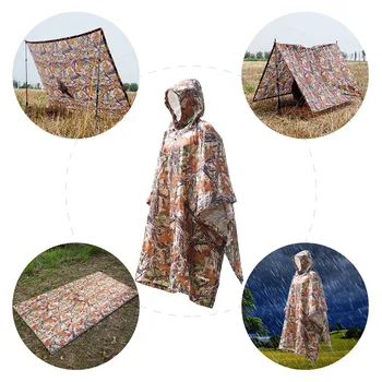 

New 3 in 1 Raincoat Women Lightweight Raincoat with Hood Hiking Cycling Rain Cover Poncho Rain Coat Men Outdoor Camping Tent Mat