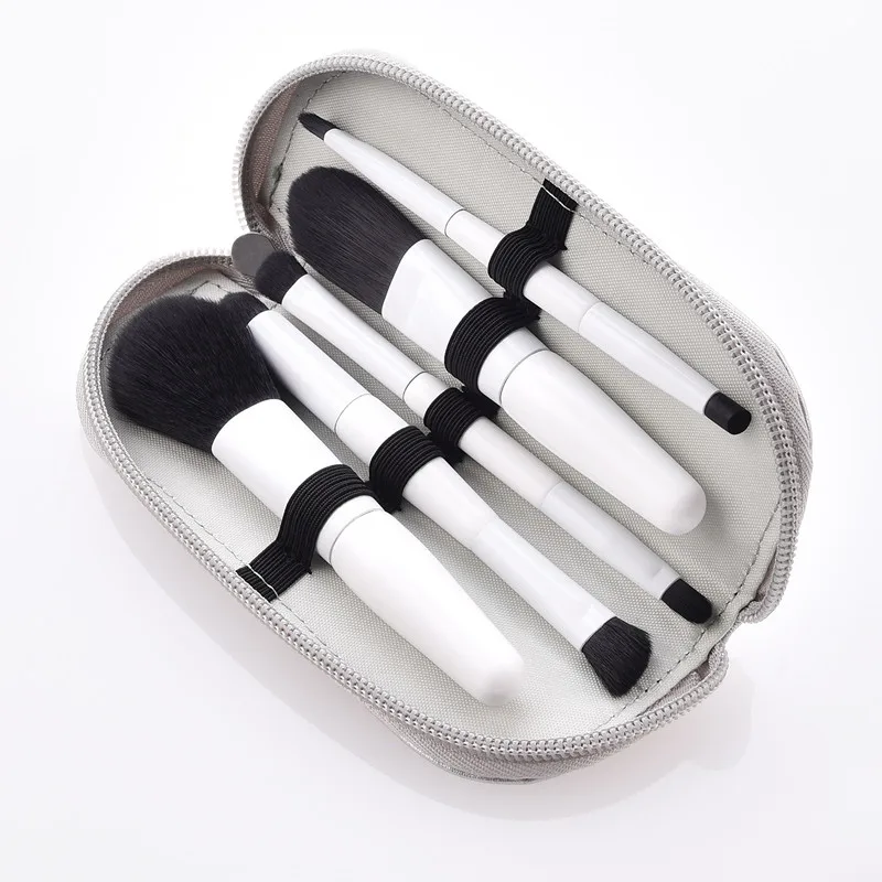 

5pcs Makeup Brushes Set White Powder Foundation Double-End Face Eye Brush Portable Brochas Profesional Mini Maquiagem