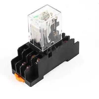 

DC12V Coil 3PDT 11 Pin Green LED General Purpose Power Relay w Socket