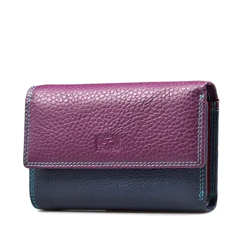 

New Cow Genuine Leather Women's Wallet Female Coin Purse Short Wallet women Magnetic Buckle ID Card Holder Purse Ladies Clutch